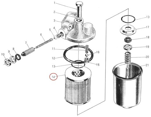قطعه یدکی موتور دیزل 495AG - کارتریج فیلتر روغن - J0810